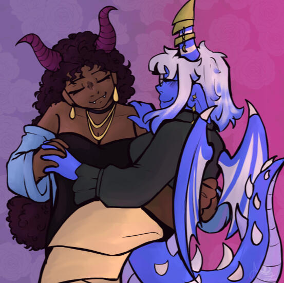 BEATRICE AND SAPPHIRE - Belongs to kuleaya and evieisleghost on artfight respectivly