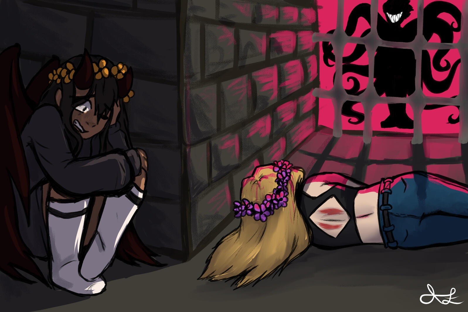 Fanart of "Long Gone" Chalk and Cheshire